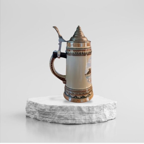 Beautiful Vintage handmade painting Beer tankard Made from Porcelain - Picture 4 of 6